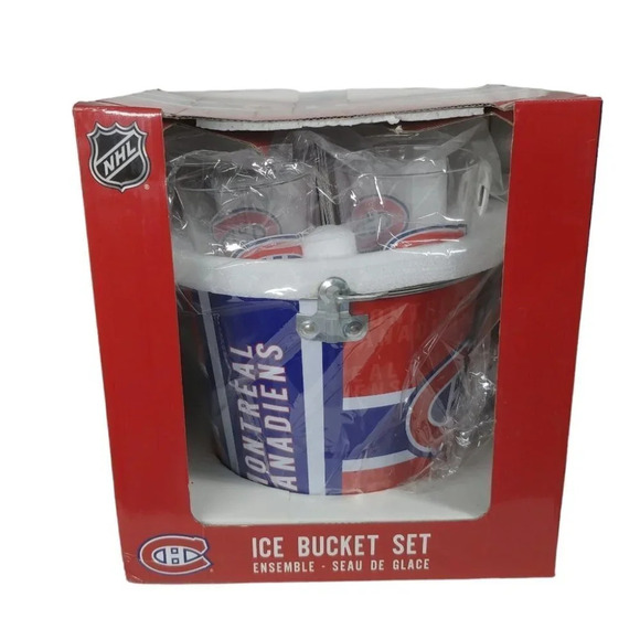 NHL Montreal Canadiens Ice Bucket Set, Glasses, Coasters, Opener, Ice Bucket NWT - Picture 2 of 5